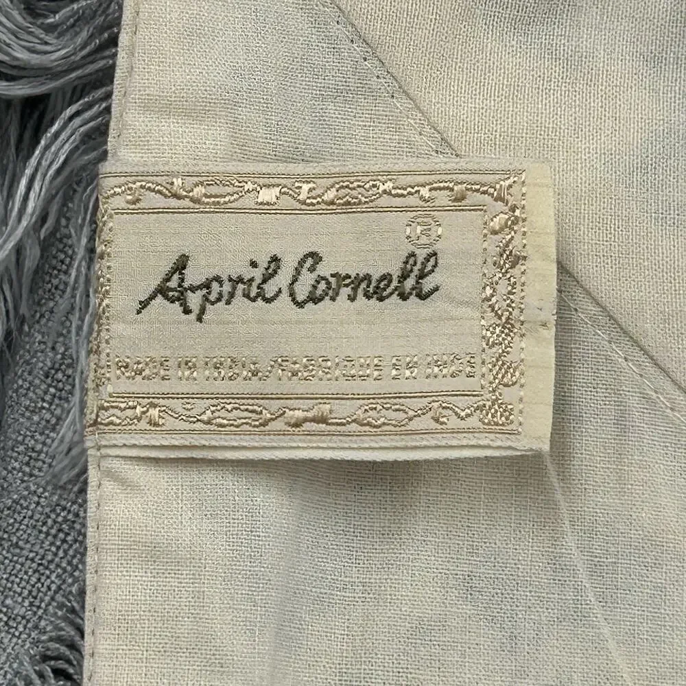 April Cornell Cotton Tablecloth 4ft Square Plaid Floral Blue Purple Cottage Core